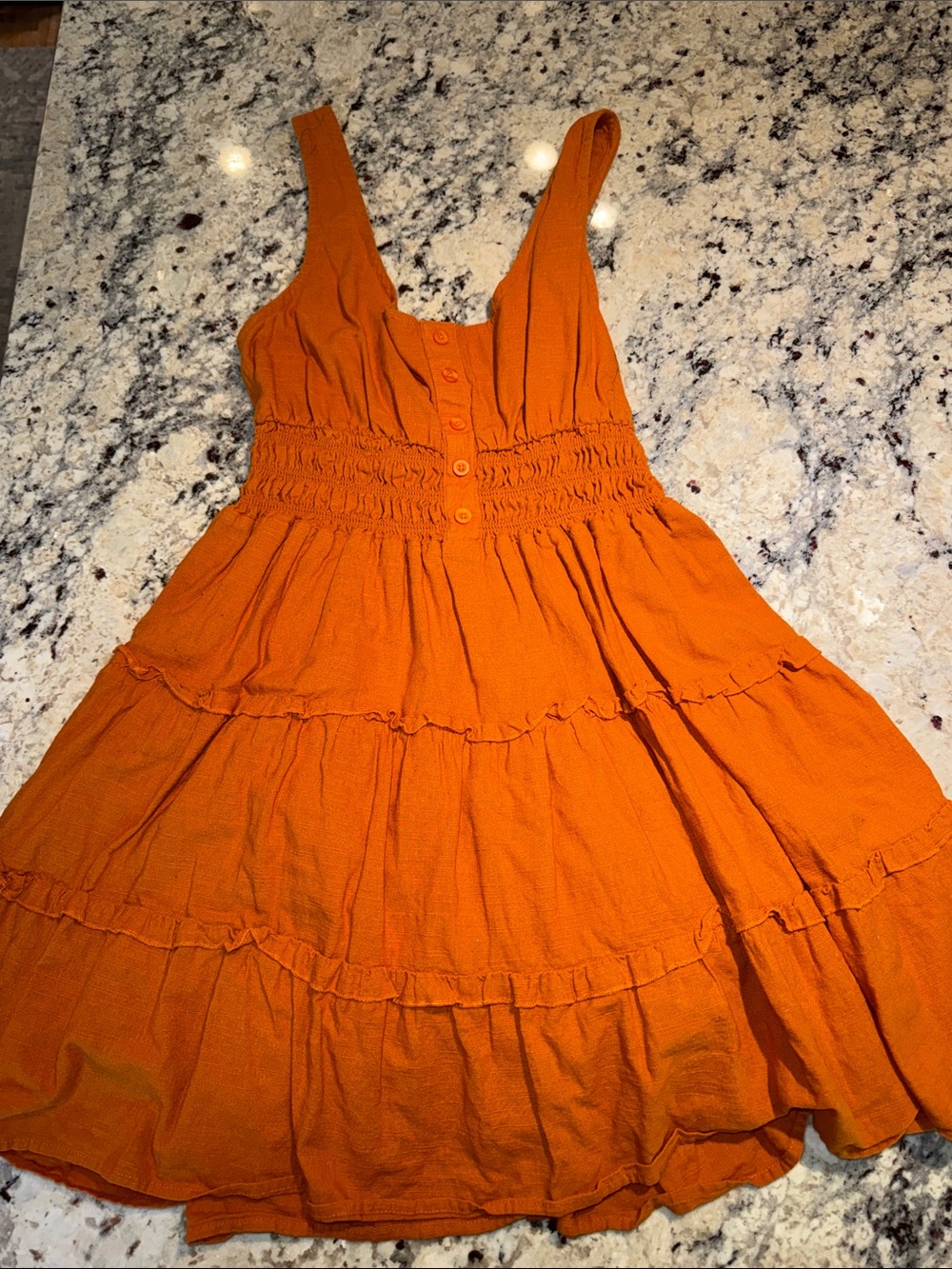 Urban OutfittersTiered Sleeveless Sundress in Bright Orange